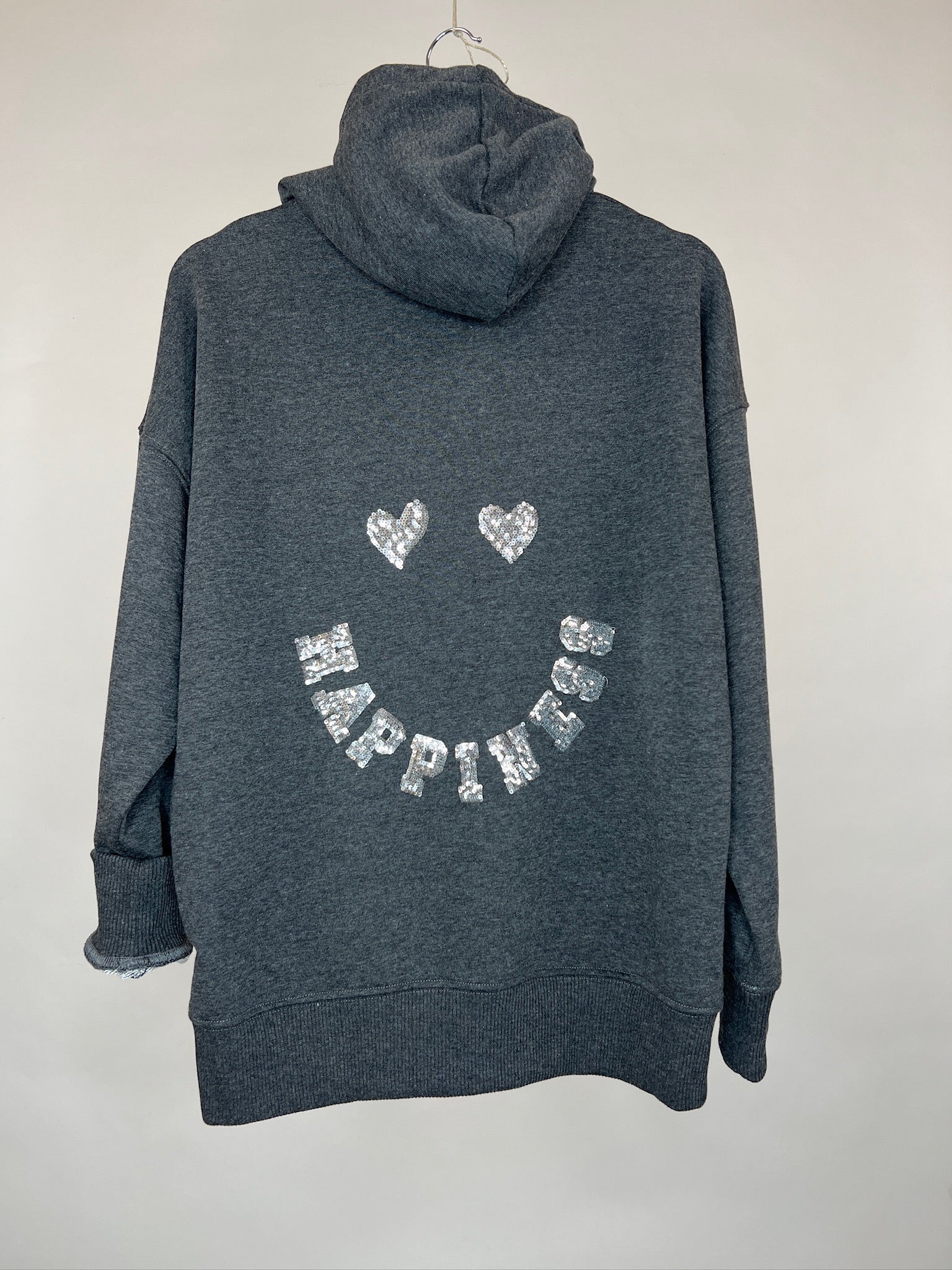 Kapuzen Hoodie Happiness grau