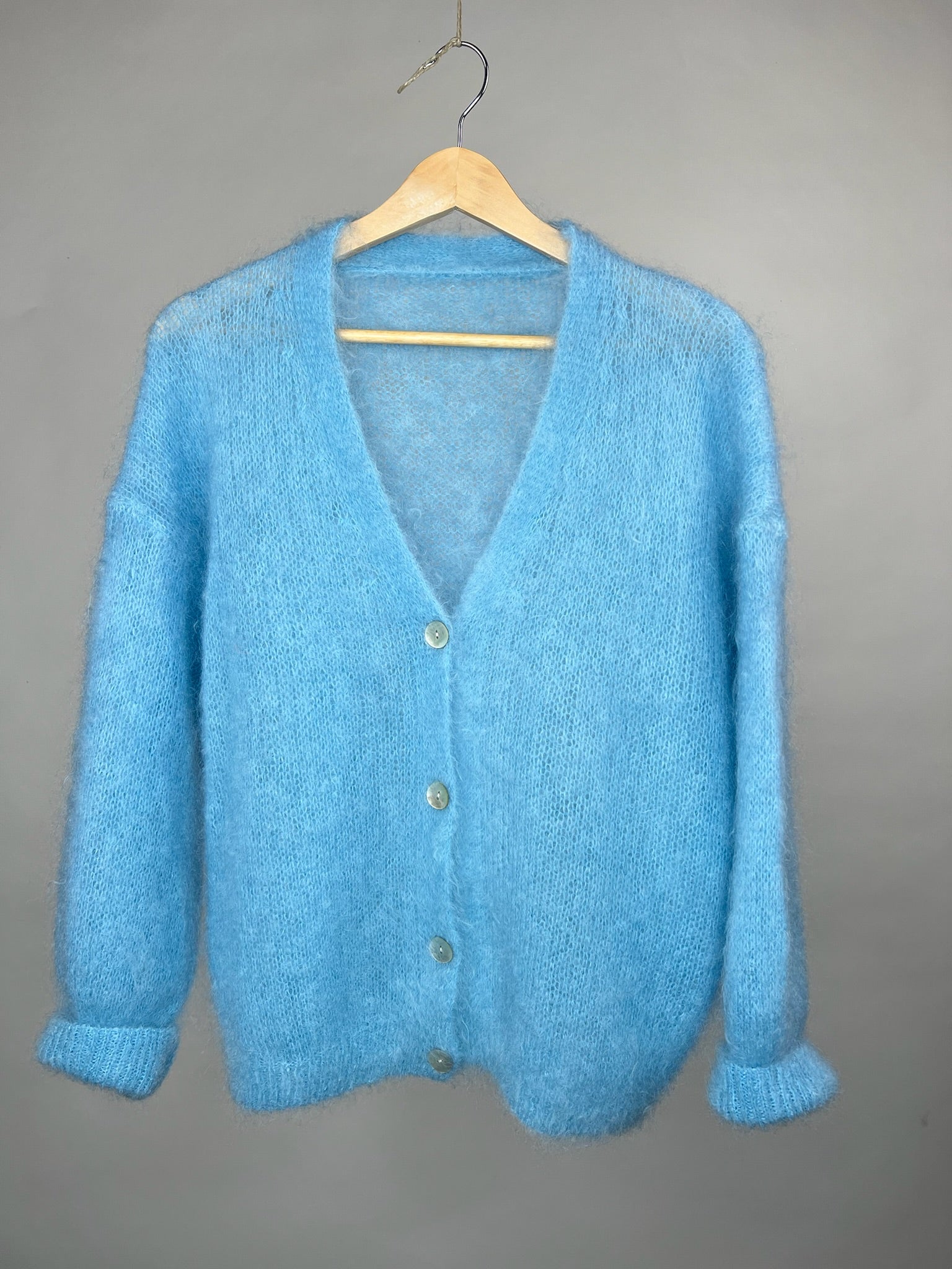 Mohair Strickjacke hellblau