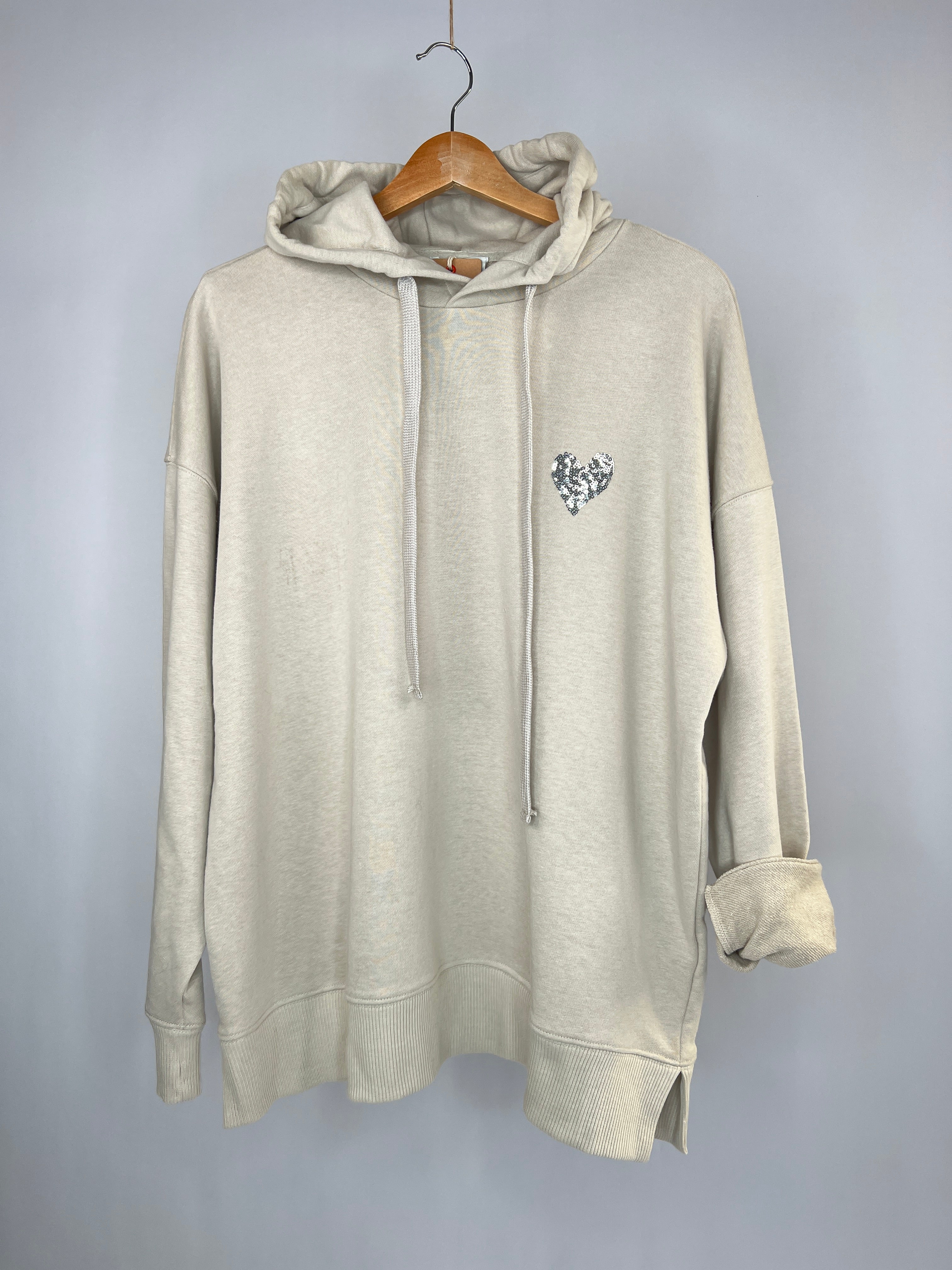 Kapuzen Hoodie Happiness beige