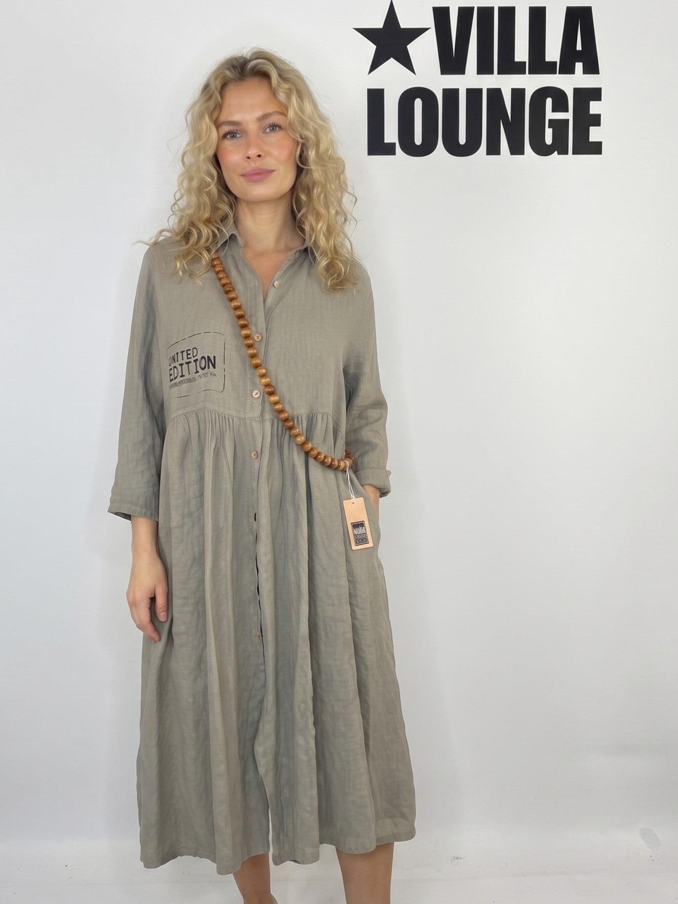 Sommerkleid Leinen | dark beige, 100% Leinen