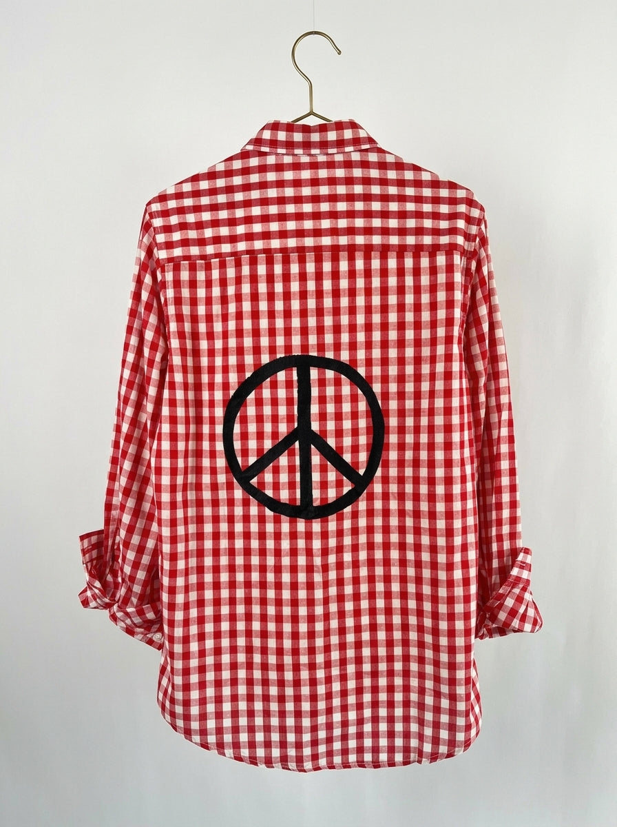 Karobluse | rot weiß, 100% Baumwolle, Peace Print