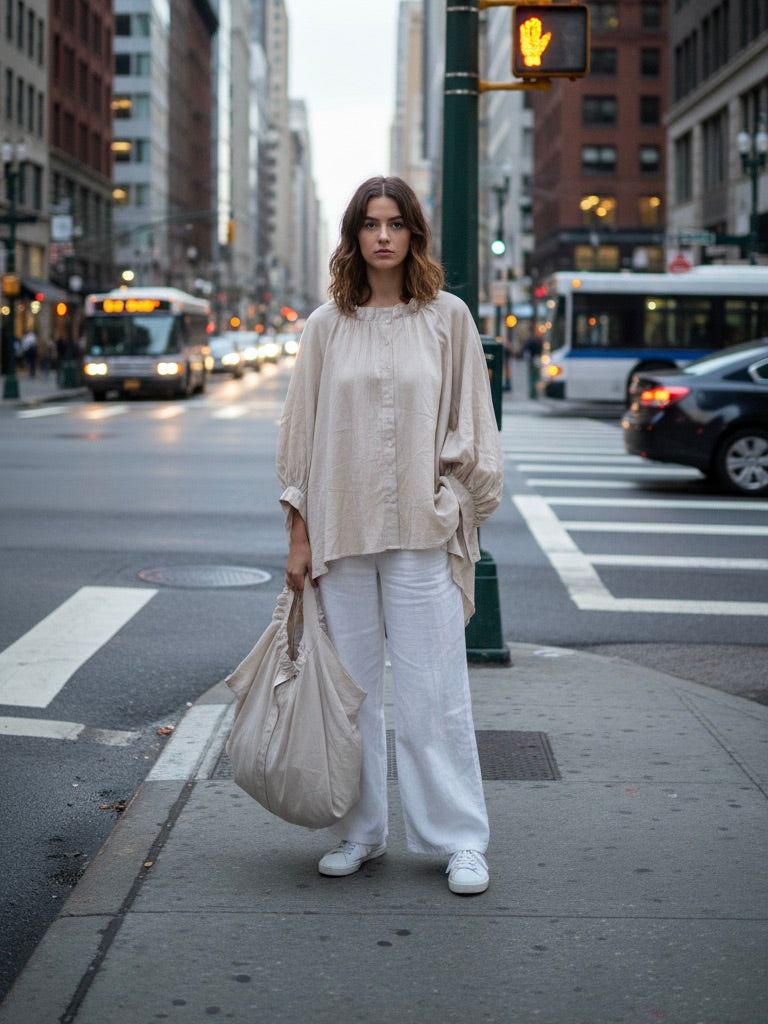 Oversized Bluse mit Knopfleiste