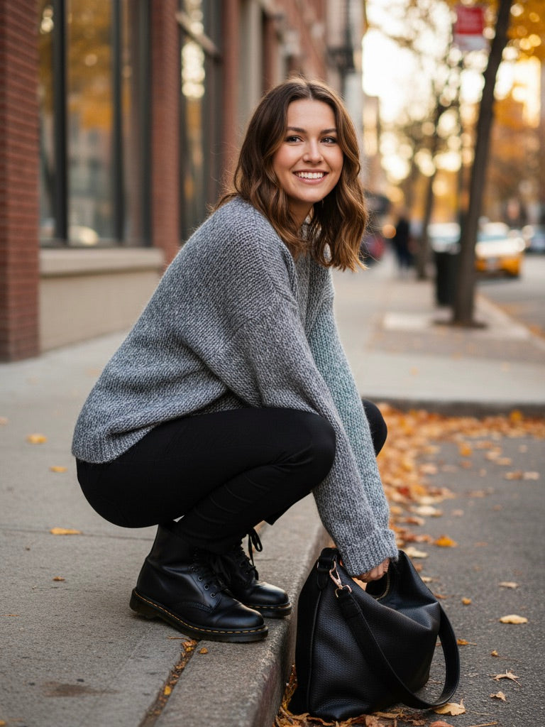 Glitzer Pullover grau