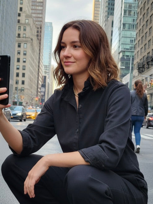 Hemdbluse Adele dunkelbraun