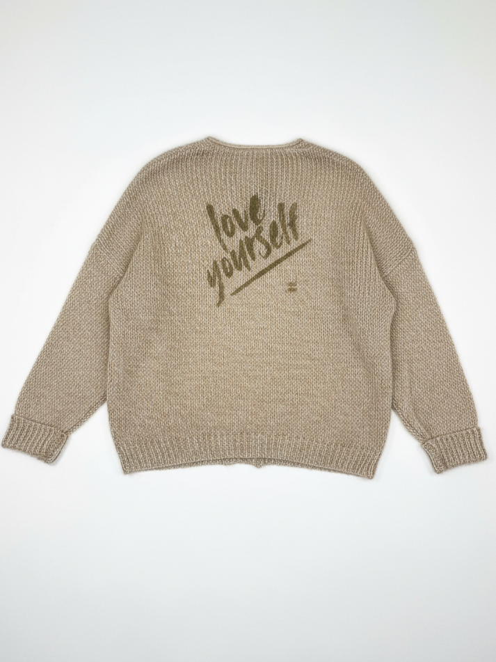Glitzer Pullover | beige, Viskosemischung