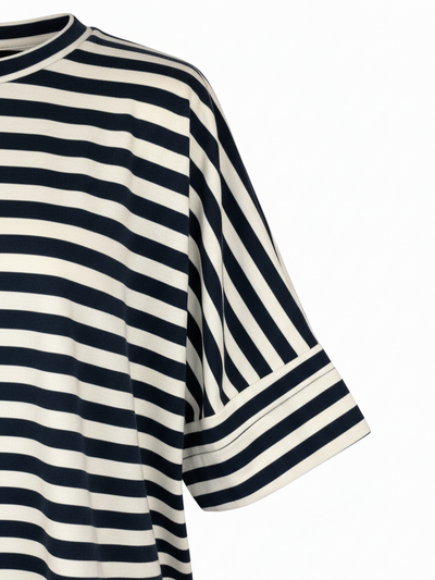 Gestreiftes Oversized Shirt | black & white, 100% Baumwolle