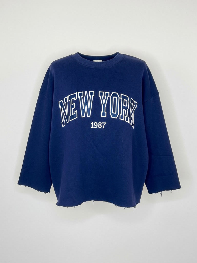 Sweater New York | tiefblau, Baumwollmischung