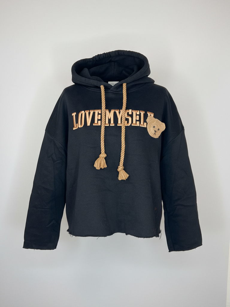 Hoodie schwarz | Lovemyself, 100% Baumwolle