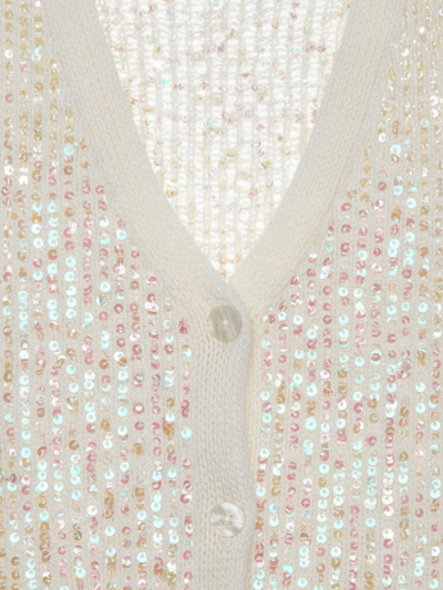 Glitzer Strickweste | offwhite, Pailletten
