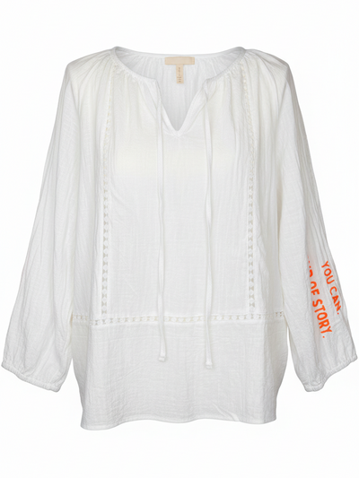 Bluse Lochspitze | weiß, 100% Baumwolle