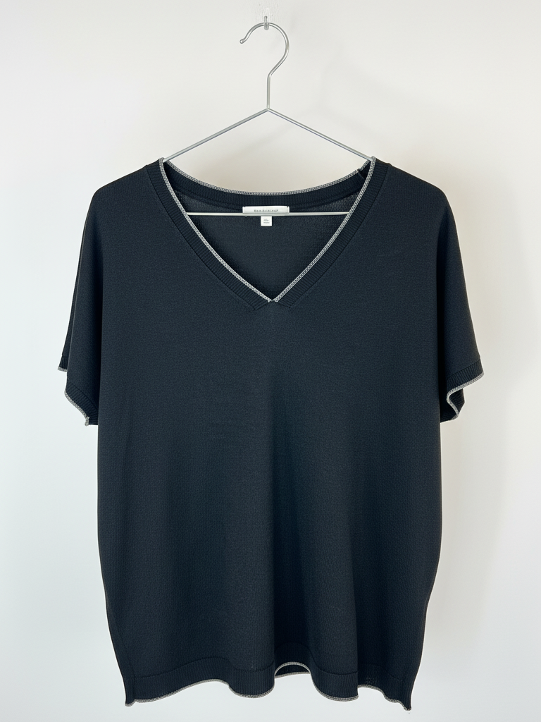 Schwarzes Shirt Oversized | Viscosemischung