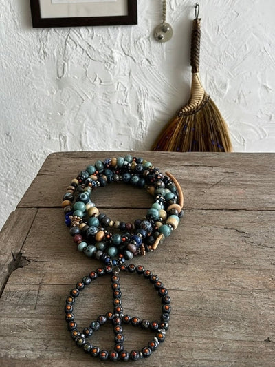 Hippiekette Cala Aggula | Holzperlen schwarz, braun