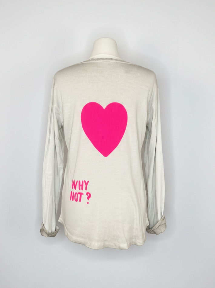 Basic Sweatshirt V- Ausschnitt| beige, 100% Baumwolle