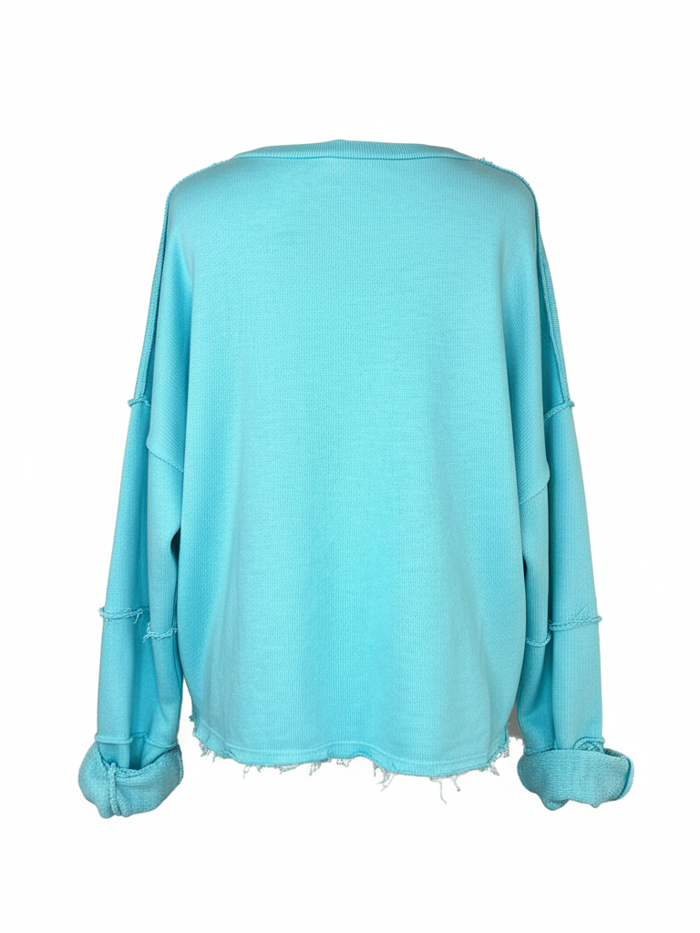 Sweater The Beach | türkis, 100% Baumwolle