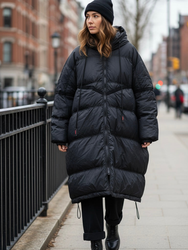 Oversized Mantel schwarz