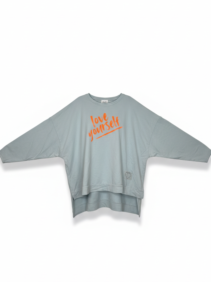Oversized Sweatshirt | grau, Baumwollmischung