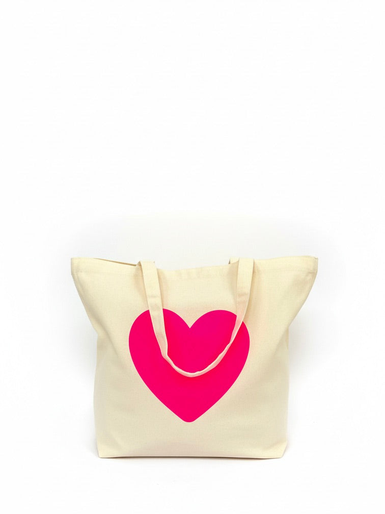 Herz Tasche | creme, 100% Baumwolle